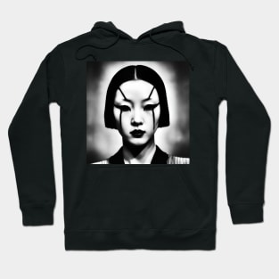 Japanese woman, dark art, horror vibe Hoodie